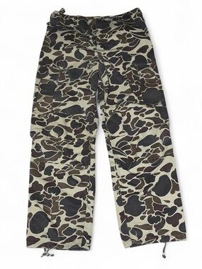 Vintage 90s Winchester Hunting Pants Frog Skin Duck Camo Double Knee Cargo